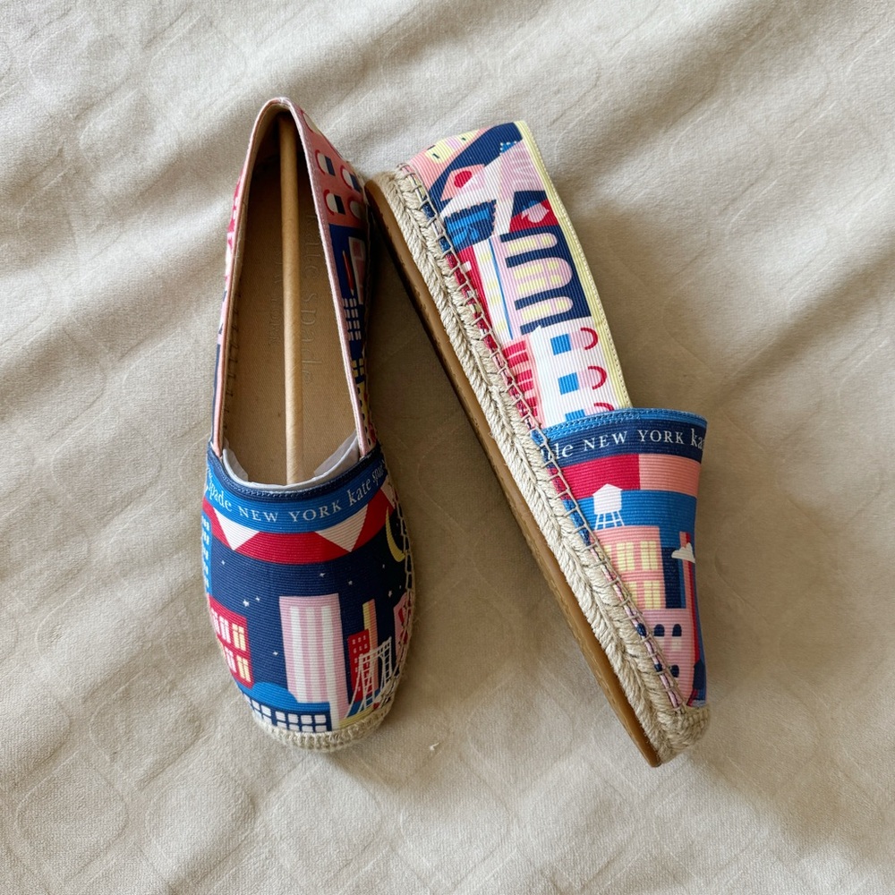 Kate Spade New York City Map Espadrilles Size 8 (Like new)